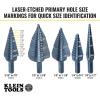 imageKlein Tools QRSTSPRO Premium 3Piece Electricians Step Bit Set with Cutting Oil Modular Case Impact Rated Quick Release Double Spiral FlutesStandard