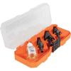 imageKlein Tools QRSTSPRO Premium 3Piece Electricians Step Bit Set with Cutting Oil Modular Case Impact Rated Quick Release Double Spiral FlutesStandard