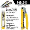 imageKlein Tools VDV211100 Crimper Extended Reach Coaxial Compression Connector for F BNC and RCA ConnectorsCompact Adjustable Compression Crimper  F