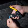 imageKlein Tools VDV226107 Compact Ratcheting Modular Data Cable Crimper  Wire Stripper  Wire Cutter CAT6 CAT5 CAT3 FlatSatin Voice Cable