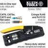 imageKlein Tools VDV226107 Compact Ratcheting Modular Data Cable Crimper  Wire Stripper  Wire Cutter CAT6 CAT5 CAT3 FlatSatin Voice Cable