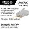 imageKlein Tools VDV826702 PassThru Modular Data Plug RJ45 CAT5E Gold Plated Pass Through Connectors 50Pack