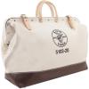 imageKlein Tools 510222 Heavy Duty Natural Canvas Tool Bag Tool Tote MultiPurpose Bag with Wide Hinged Opening and Leather Handles 22Inch20Inch