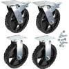 imageKlein Tools 54851MB 8Inch Replacement Caster Wheels Set of 4 Two Swivel with BrakeTwo Fixed Rubber Outer Utility Carts Wagons Dolly