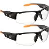 imageKlein Tools 60172 Safety Glasses Professional PPE Protective Eyewear with Semi Frame Scratch Resistant AntiFog Clear Wide Lens 2Pack