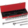 imageKlein Tools 65500 14Inch Drive Socket Wrench Set with Spinner Handle Ratchet and 2 Extensions Case Included 13Piece16Piece