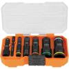 imageKlein Tools 65619 KNECT Flip10 Metric Impact Socket Set Deep Sockets 5 ColorCoded Flip Sockets 10 Metric Socket Sizes 14 and 38Inch Adapters MODbox CaseSAE