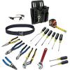imageKlein Tools 80118 Electrician Tool Kit with Klein Hand Tools and Eye Protection Comes in 10Pocket Leather Tool Pouch 18Piece
