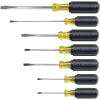 imageKlein Tools 85076 Screwdriver Set Made in USA Slotted and Phillips Screwdrivers with NonSlip CushionGrip Handles and TipIdent 7Piece7Piece Set