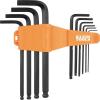 imageKlein Tools BLS22H Long BallEnd THandle Hex Key Wrench Set 22Key SAE and Metric 116Inch to 38Inch 15 to 10 mm10Piece Metric