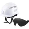 White Hardhat with Gray Visor