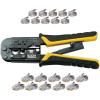 imageKlein Tools VDV226817 Modular Installation Kit Ratcheting CrimperStripper RJ11RJ45 Plugs CAT5e Connector for VoiceDataVideo