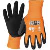 imageKlein Tools Winter Work Gloves Knit Dipped ANSI A1 Cut Resistant Gloves Sandy Latex Coated FleeceLined Touchscreen Capable