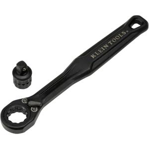 imageKLEIN TOOLS 65408ADP KNECT M Pass Through Ratchet and 38Inch Socket Adapter Set 90Tooth Wrench for Extended Threaded Rods Compact and Comfortable Grip Traditional Socket CompatibilityS 14Inch
