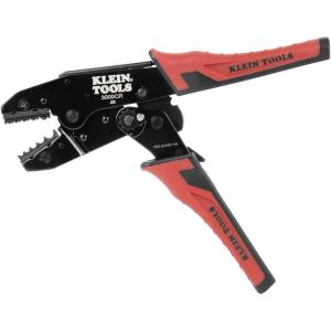 imageKlein Tools 3006CR Crimping Tool for NonInsulated Terminals Ratcheting Crimper 10 to 22 AWG Stranded Copper Wire FullCycle 5Cavity