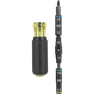 imageKlein Tools 32516HD KNECT 16in1 ImpactRated Hybrid ScrewdriverNut Driver Magnetic Flip Socket 11 Bits 2 Nut Drivers 38Inch Square Adapter10in1