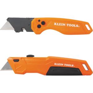 imageKlein Tools 44312 2Piece Folding Utility Knife and SlideOut Knife Set FLICKBLADE Retractable with OnTool Blade Storage Includes 5 Blades