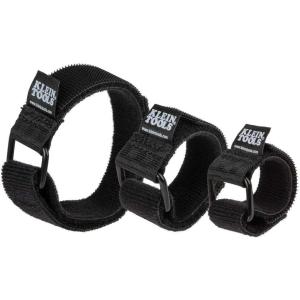 imageKlein Tools 450600 Cable Organizer Hook and Loop Cinch Strap Ties Includes 2 6Inch 2 8Inch 2 14Inch Straps Black