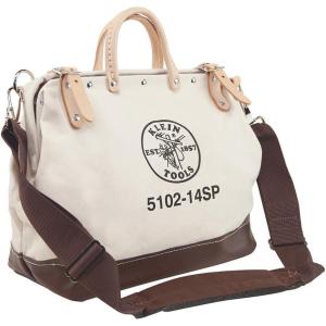 imageKlein Tools 510216SP Deluxe Canvas Tool Bag Made of Natural Canvas with 13 Interior Pockets and Detachable Shoulder Strap 16Inch14Inch