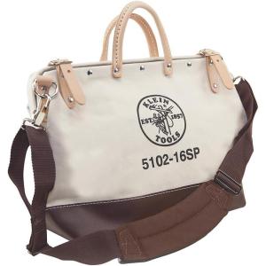 imageKlein Tools 510216SP Deluxe Canvas Tool Bag Made of Natural Canvas with 13 Interior Pockets and Detachable Shoulder Strap 16Inch16Inch