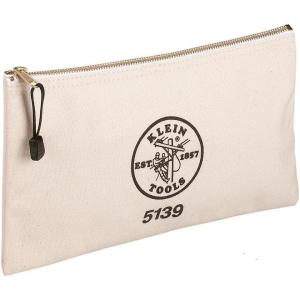 imageKlein Tools 5139 Zipper Bag Canvas Tool Pouch to 125 x 7 x 07 Inch with Heavy Duty Brass Zipper Close Natural125Inch