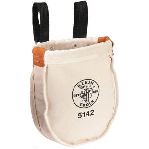 imageKlein Tools 5142 Heavy Tool Bag No 8 Canvas Utility Bag Reinforced with Rope and Tanned Leather Loop Belt Connection