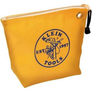 imageKlein Tools 5539NAT Zipper Bag Canvas Tool Pouch is 10Inch Consumables Bag for Storing Parts Brass Grommet for Easy Hanging NaturalYellow