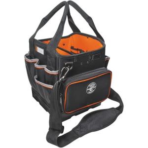 imageKlein Tools 554161014 Tool Bag with Shoulder Strap Has 40 Pockets for Tool Storage and Orange Interior10Inch Tote