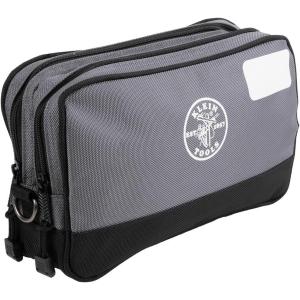 imageKlein Tools 55583 Tool Pouch Zipper Bag Dual Compartments 12Inch x 7Inch Heavy Duty Tool Bag Organizer Multipurpose for Tools to Crafts