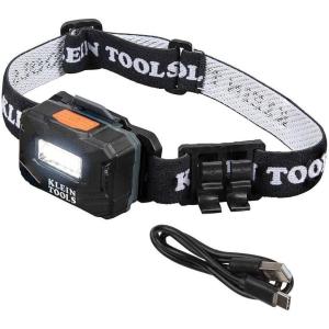 imageKlein Tools 56049 Rechargeable Headlamp  LED Lights Adjustable Fabric Strap with Marker  Pencil Holder 260 Lumens for Work and OutdoorsHeadlamp