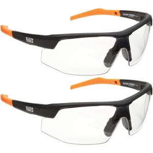 imageKlein Tools 60171 Safety Glasses PPE Protective Eyewear with Semi Frame Scratch Resistant and AntiFog Clear Lens 2PackClear Lens