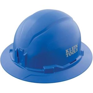 imageKlein Tools 60249 Hard Hat NonVented Full Brim Style Padded SelfWicking OdorResistant Sweatband Tested up to 20kV BlueBlue