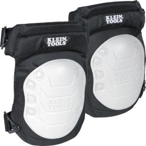 imageKlein Tools 60344 Knee Pads Hinged Gel Knee Pads with Slip Resistant Rubber Caps QuickRelease Clips and Adjustable Straps BlackOne Size