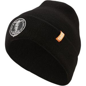 imageKlein Tools 60388 Heavy Knit Hat with Wide Cuff Black One Size Fits Most Vintage Patch Logo