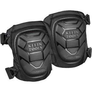 imageKlein Tools 60895 Knee Pads for Men and Women Heavy Duty SemiRound Stabilizer Gel Knee Pads with Adjustable Elastic Straps for Construction Flooring Gardening Black