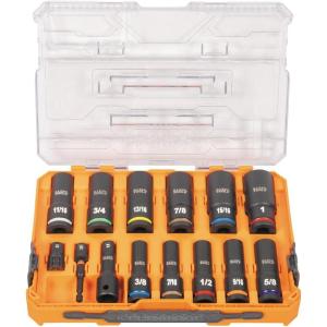 imageKlein Tools 65111IMPCT KNECT DeepWell Impact Socket Set 12Inch Drive SAE Color Coded MODbox Case Impact Adapter and Extension 14PieceSAE