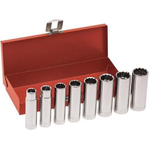 imageKlein Tools 65500 14Inch Drive Socket Wrench Set with Spinner Handle Ratchet and 2 Extensions Case Included 13Piece8Piece