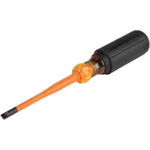 imageKlein Tools 6916INS 1000V Slim Tip Insulated Screwdriver Made in USA Screwdriver with 6Inch Round Shank 316Inch Cabinet Tip Cushion Grip Handle14Inch Cabinet