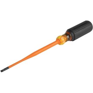 imageKlein Tools 6916INS 1000V Slim Tip Insulated Screwdriver Made in USA Screwdriver with 6Inch Round Shank 316Inch Cabinet Tip Cushion Grip Handle316Inch Cabinet