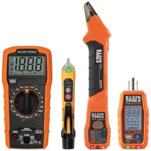 imageKlein Tools 80101 Circuit Breaker Finder Kit GFCI Outlet and Receptacle Tester Kit Multimeter NCVT Outlet Tester Leads 4PieceHome Tester 4Piece Kit with Circuit Finder