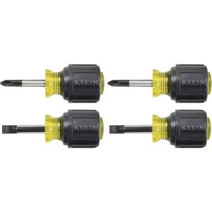 imageKlein Tools 85071 Stubby Slotted and Phillips Screwdriver Set Made in USA with 516Inch CabinetTips and 2 PhillipsTip 2PiecePack of 2