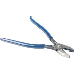 imageKlein Tools D2017CST Ironworker Pliers Spring Loaded Side Cutters Twists and Cuts Annealed Rebar Tie Wire Heavyduty Knurled Jaws 9Inch LongLeftHanded