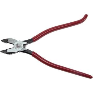 imageKlein Tools D2017CSTA Linesman Pliers Side Cutters with Spring Loaded Action Ironworker Pliers have Aggressive Knurl and Tempered Handles