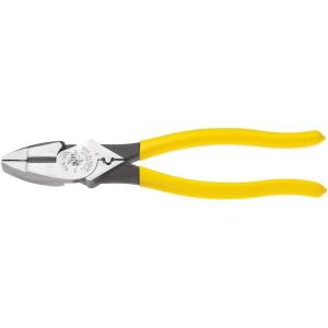 imageKlein Tools D2139NECR Linemans Crimping Pliers Made in USA Streamlined HighLeverage Design Made of Induction Hardened Steel 9InchWith Crimping