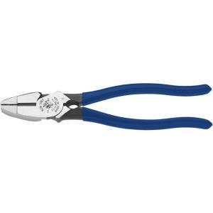 imageKlein Tools D2139NECR Linemans Crimping Pliers Made in USA Streamlined HighLeverage Design Made of Induction Hardened Steel 9InchWith Thread Cleaner