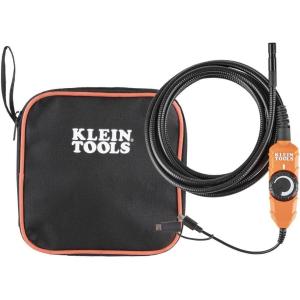 imageKlein Tools ET16 Borescope 9 mm 10Foot Armored Waterproof Gooseneck Snake LED Lights Endoscope Digital Inspection Camera for Android PhonesUSB Connection