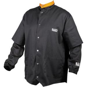 imageKlein Tools FR Welding Jacket FlameResistant Cotton LongSleeve BlackExtralarge