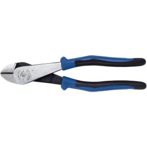 imageKlein Tools J200048 Pliers Made in USA Diagonal Cutting Pliers with Angled Head HeavyDuty to Cut ACSR Screws Nails and most Hardened Wire 8Inch8Inch