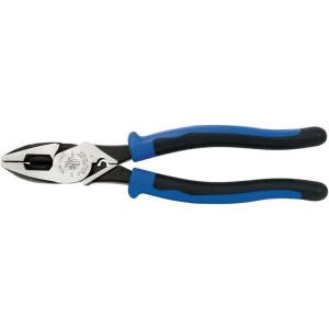 imageKlein Tools J20009NECRTP Side Cutter Linemans Pliers Made in USA with Tape Pulling and Wire Crimping High Leverage 9InchCuts  Crimps  FT Pulling