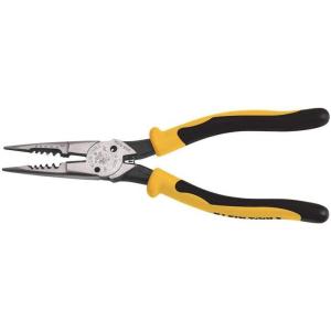imageKlein Tools J2078CR Needle Nose Pliers Made in USA AllPurpose Linesman Pliers for Crimping Looping Cutting Stripping Crimping ShearingSpring Loaded